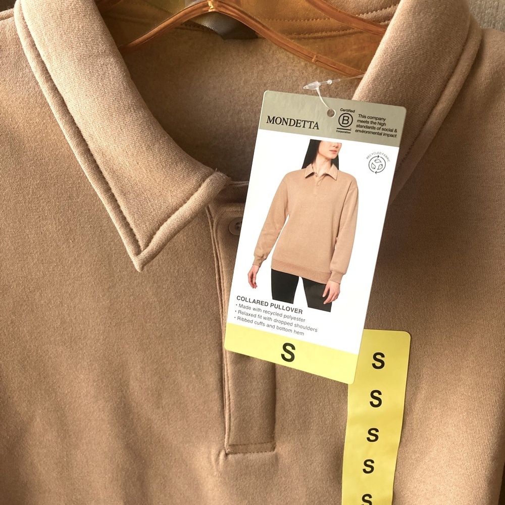 NWOT Mondetta ladies fleece collared pullover S - Picture 3 of 8